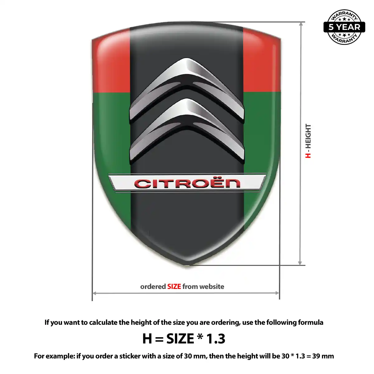 Citroen Emblem Domed Badge Elite Finish