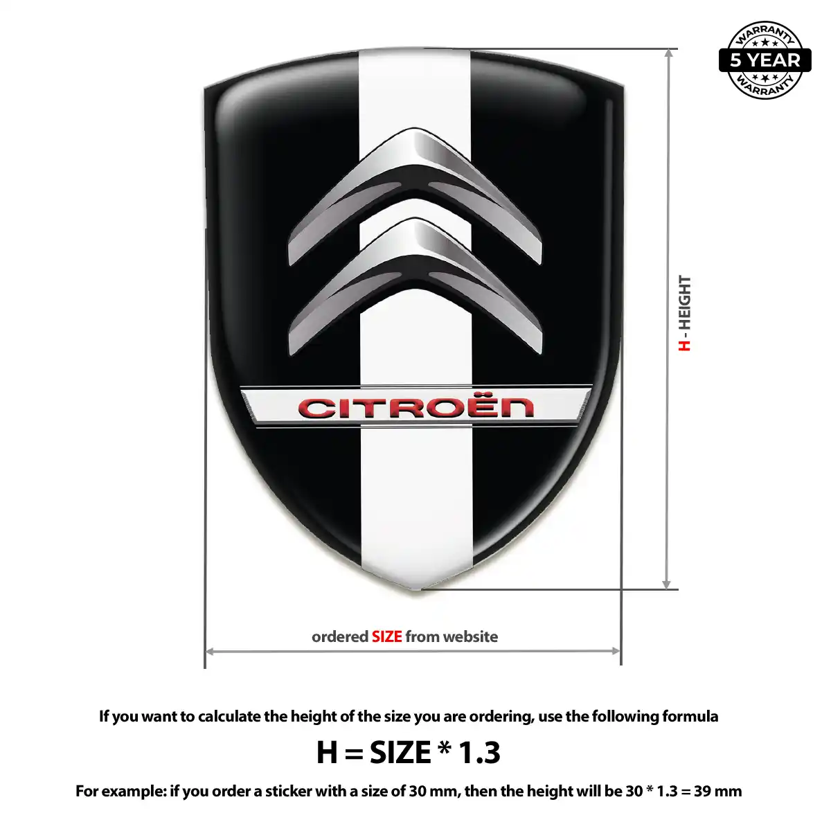 Citroen Emblem Domed Badge Exterior Luxe