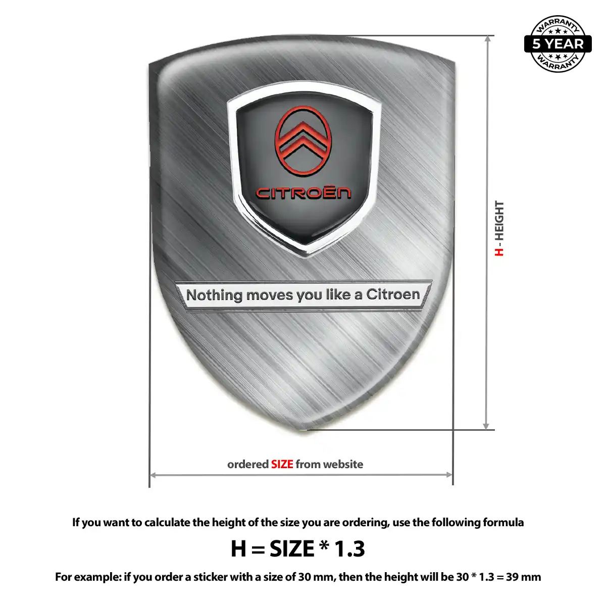 Citroen Emblem Domed Badge Interior Luxe