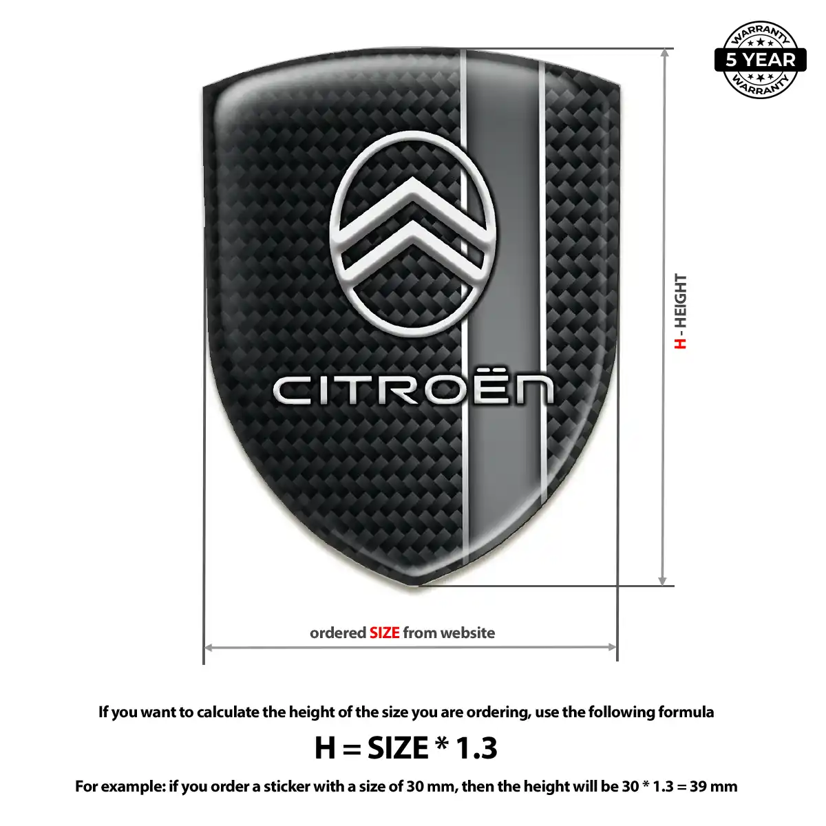 Citroen Emblem Domed Badge Noble Edition