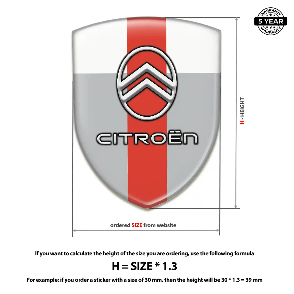 Citroen Emblem Domed Badge Premium Dome