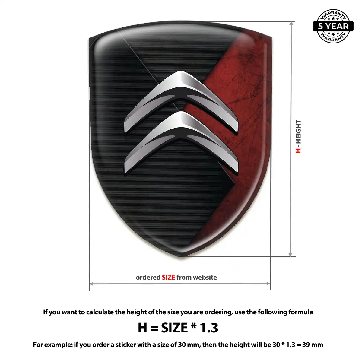 Citroen Emblem Domed Badge Refined Design