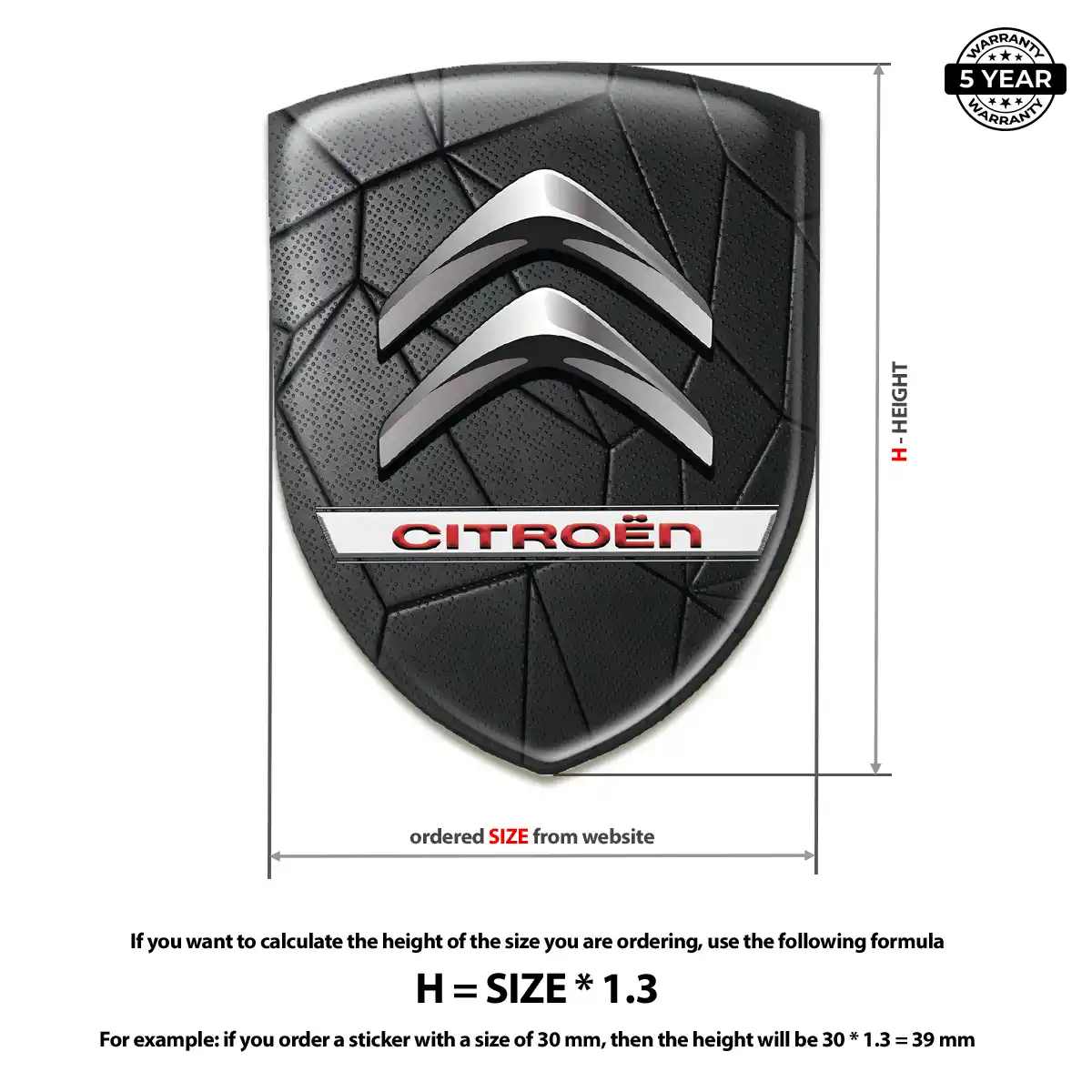 Citroen Emblem Domed Badge Signature Grade