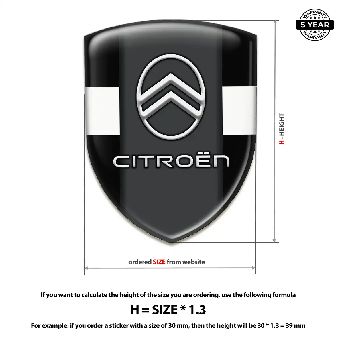 Citroen Emblem Logo Badge Premium Dome