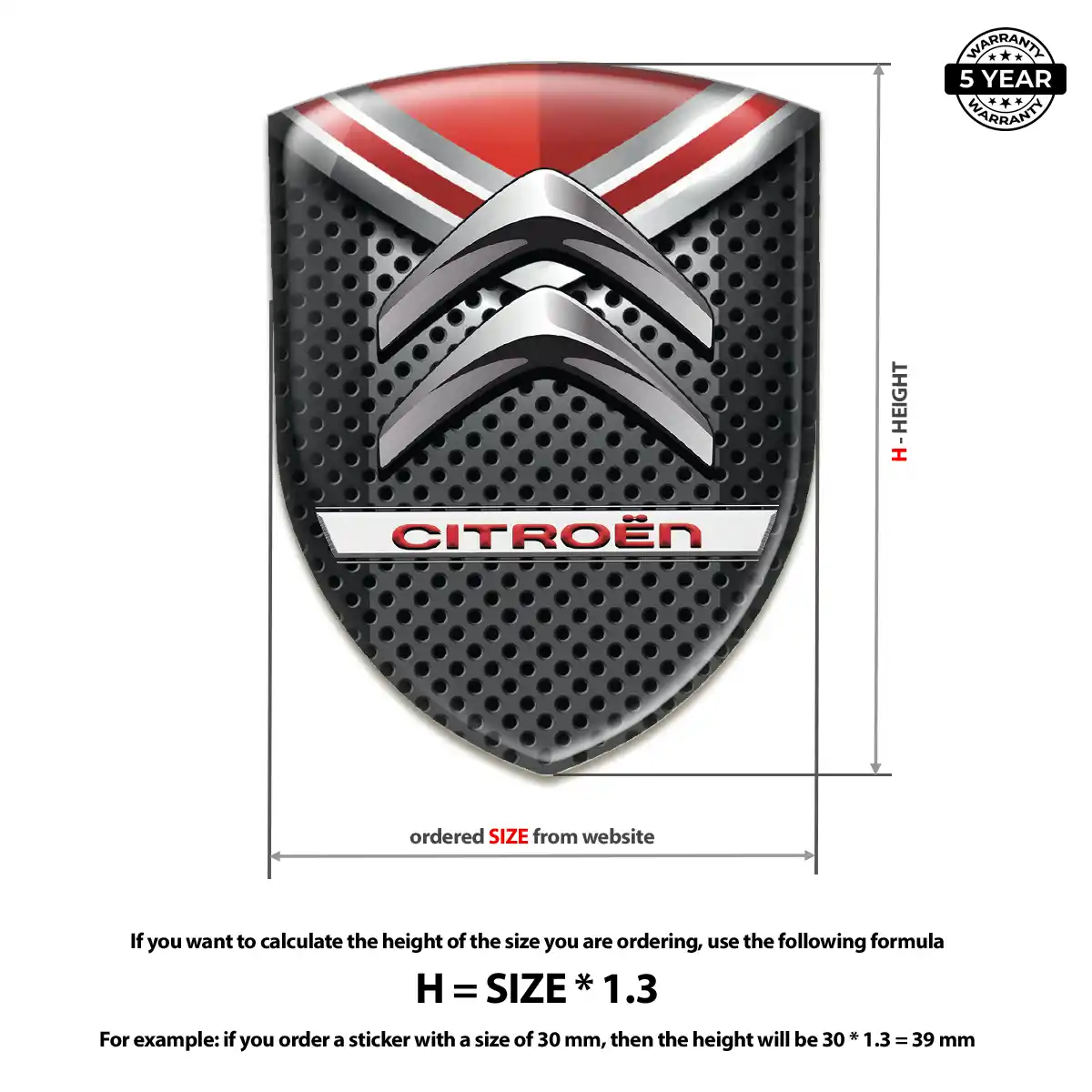 Citroen Emblem Logo Premium Dome