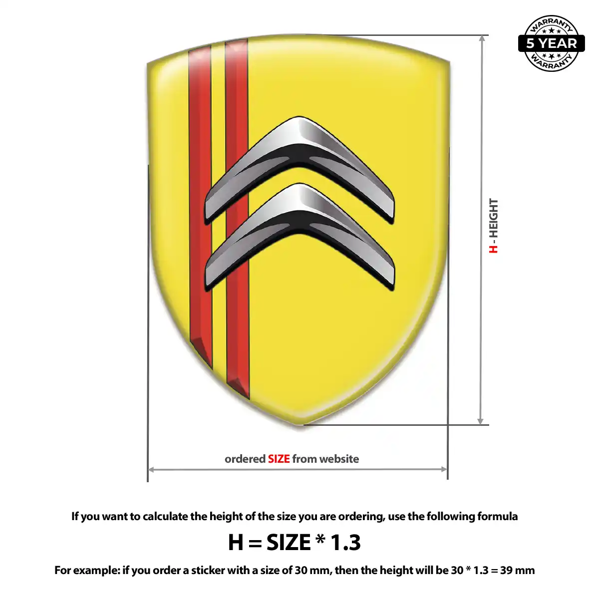 Citroen Epoxy Domed Sticker Elite Edition
