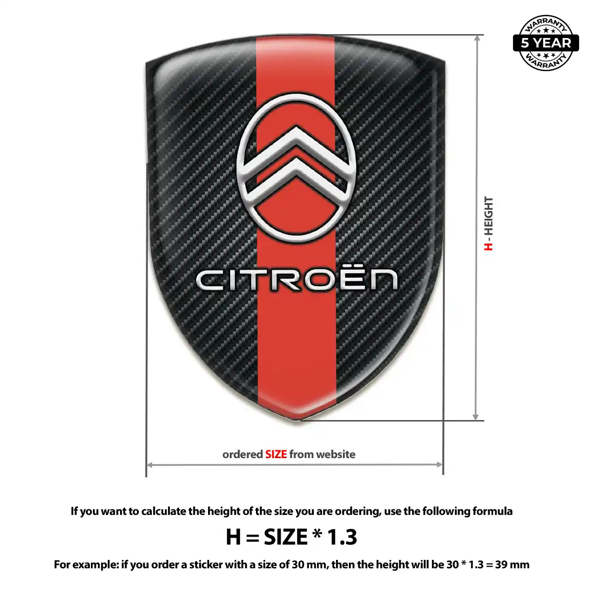 Citroen Epoxy Domed Sticker Elite Finish