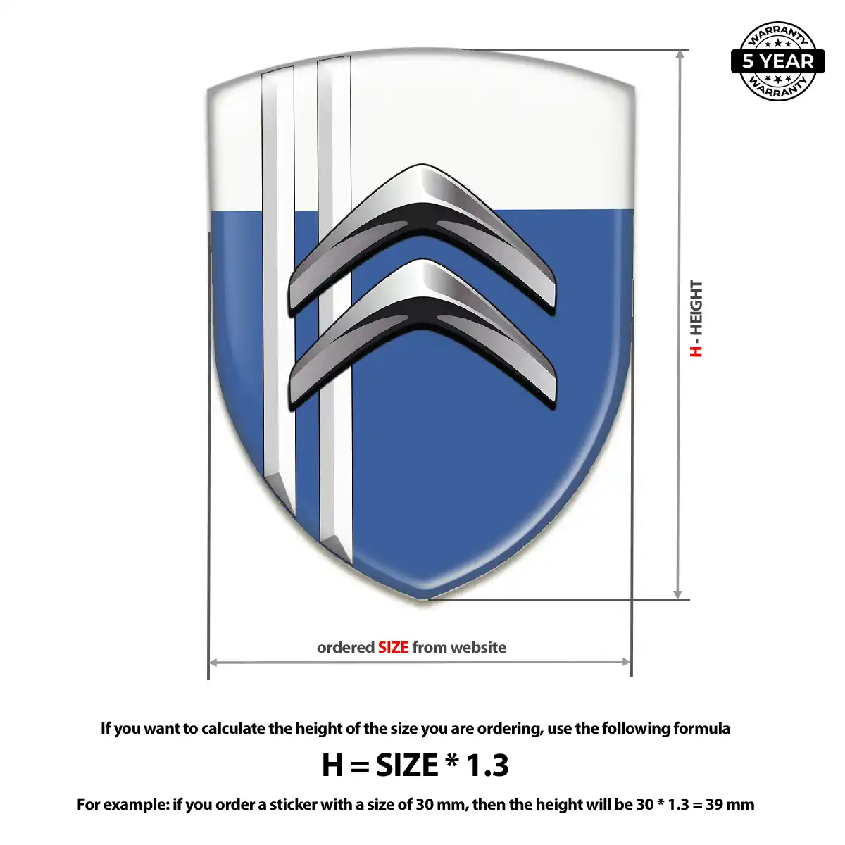 Citroen Epoxy Domed Sticker Exclusive Series