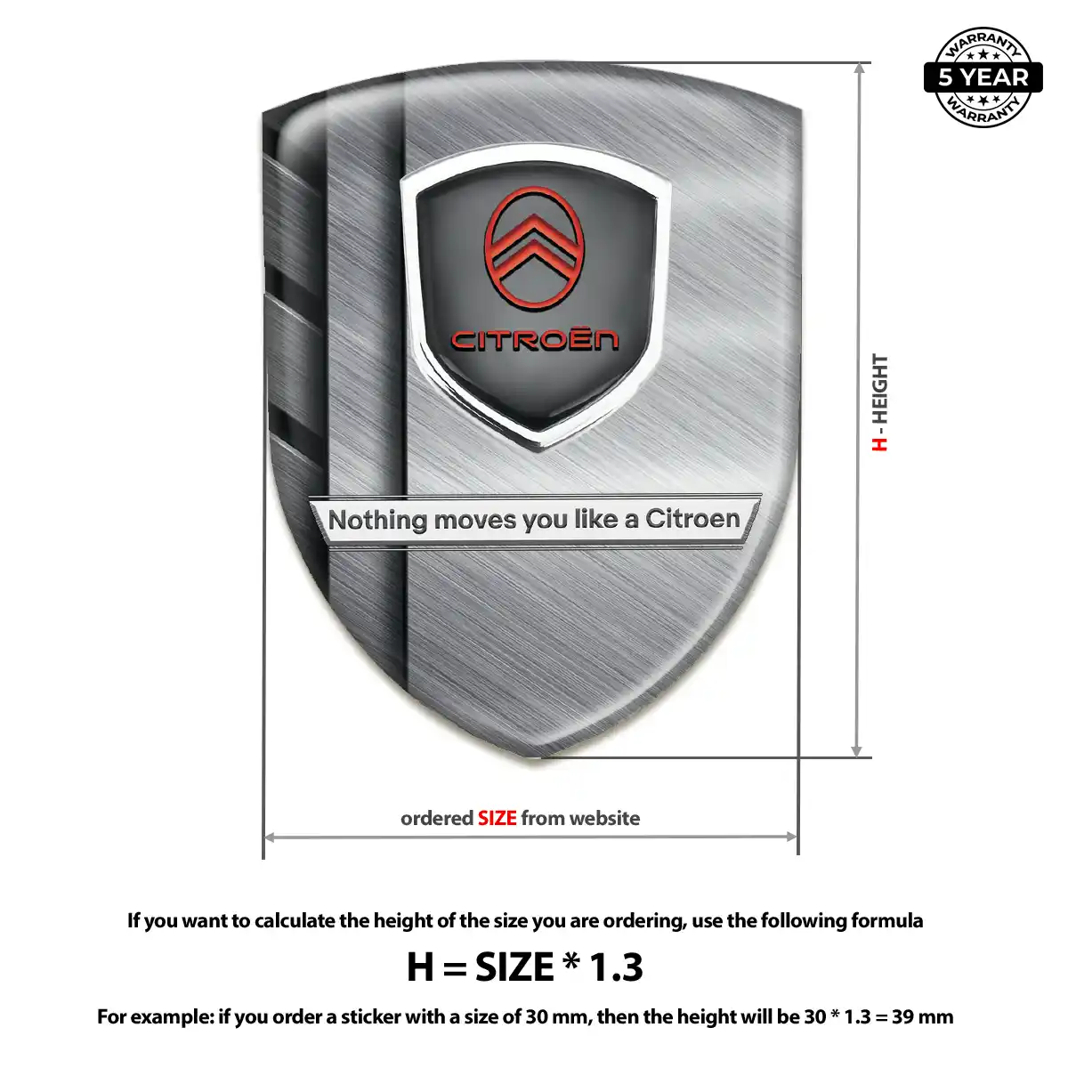 Citroen Epoxy Domed Sticker Exterior Luxe