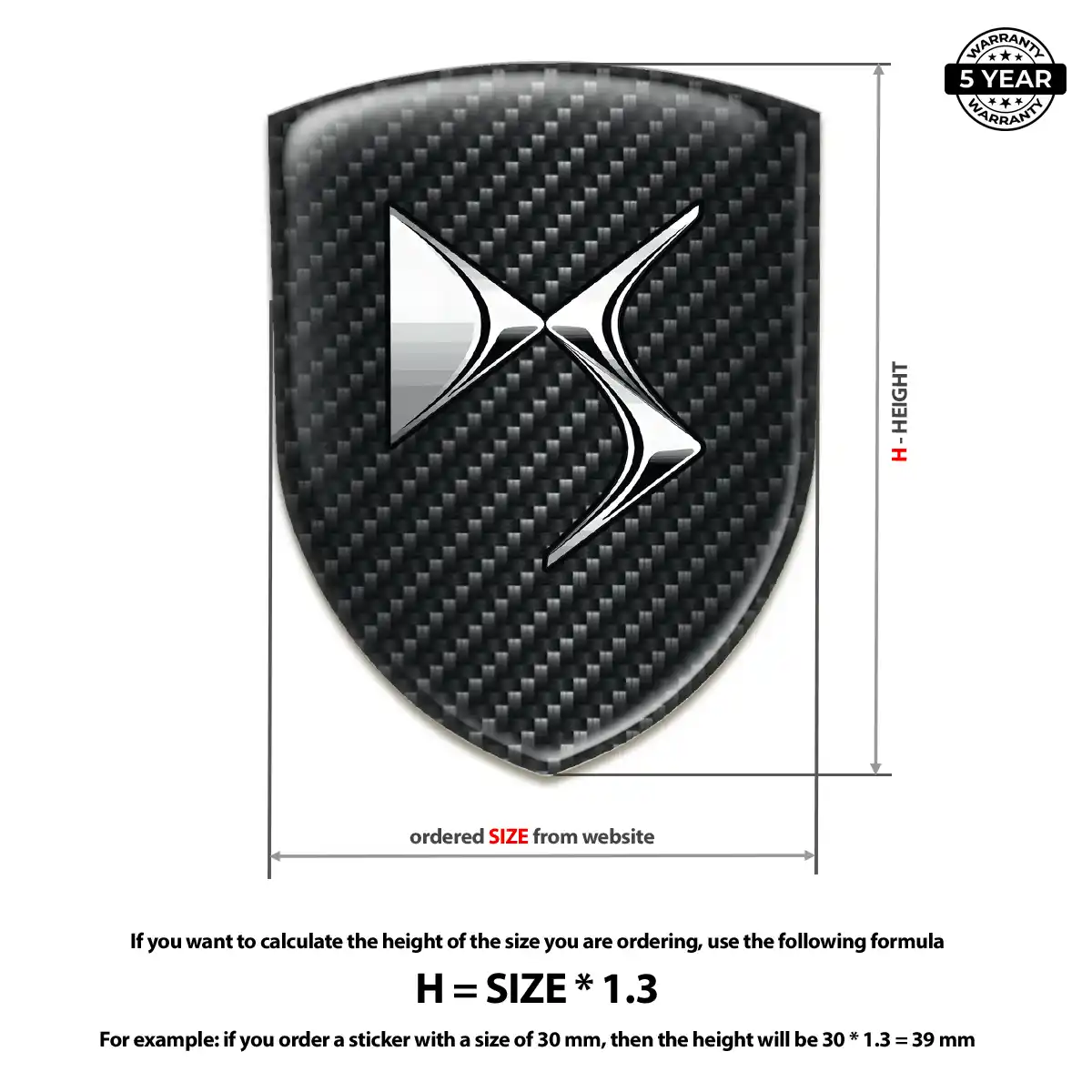 Citroen Epoxy Domed Sticker Interior Elegance