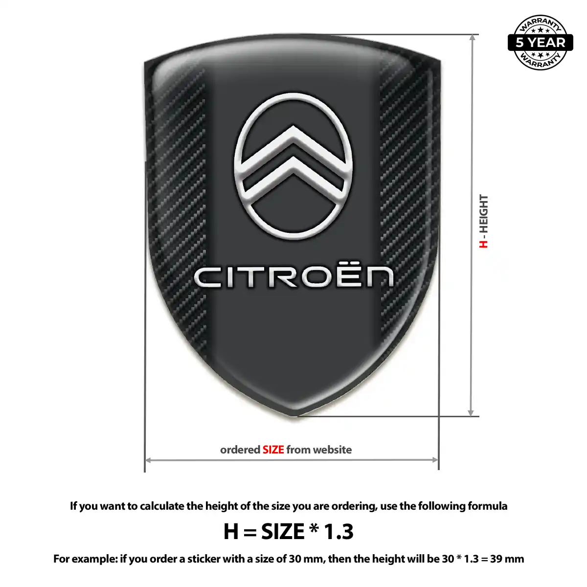 Citroen Epoxy Domed Sticker Noble Edition