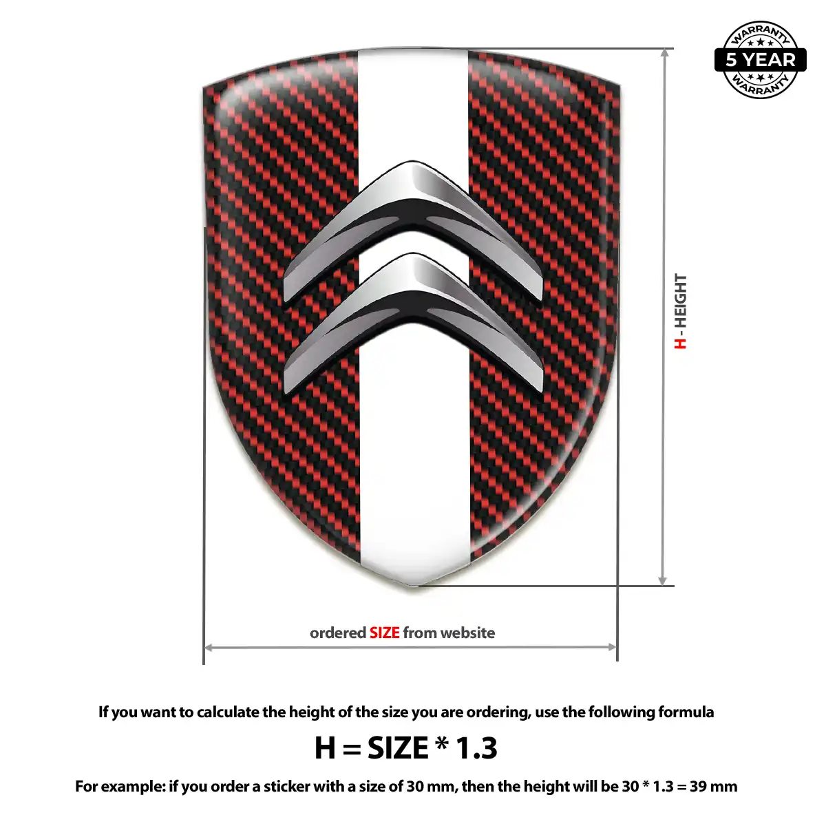 Citroen Epoxy Domed Sticker Opulent Line