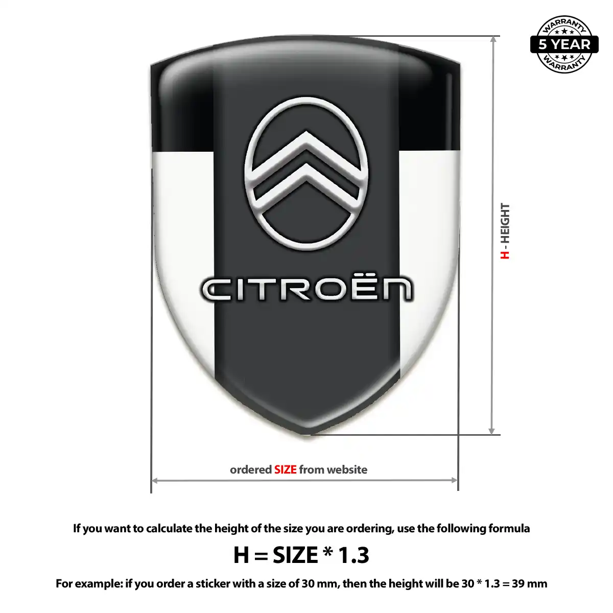 Citroen Epoxy Domed Sticker Prestige Line
