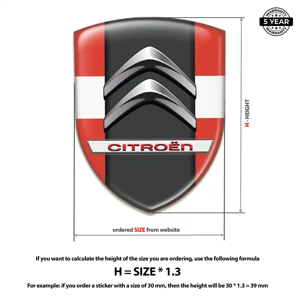 Citroen Epoxy Domed Sticker Prime Quality