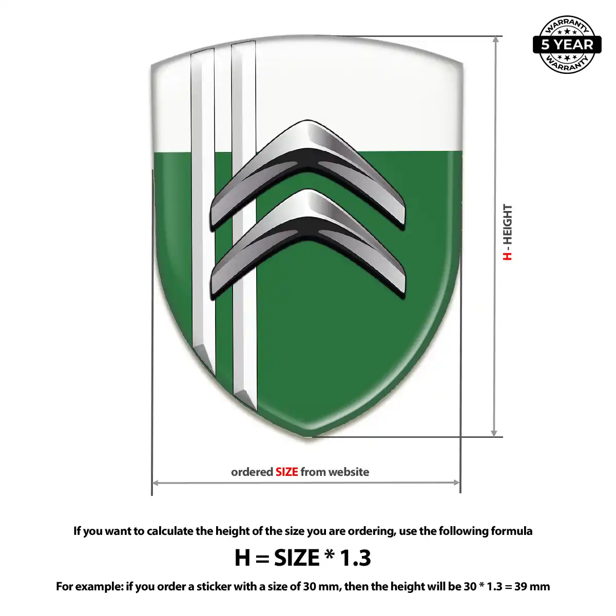 Citroen Epoxy Domed Sticker Refined Design