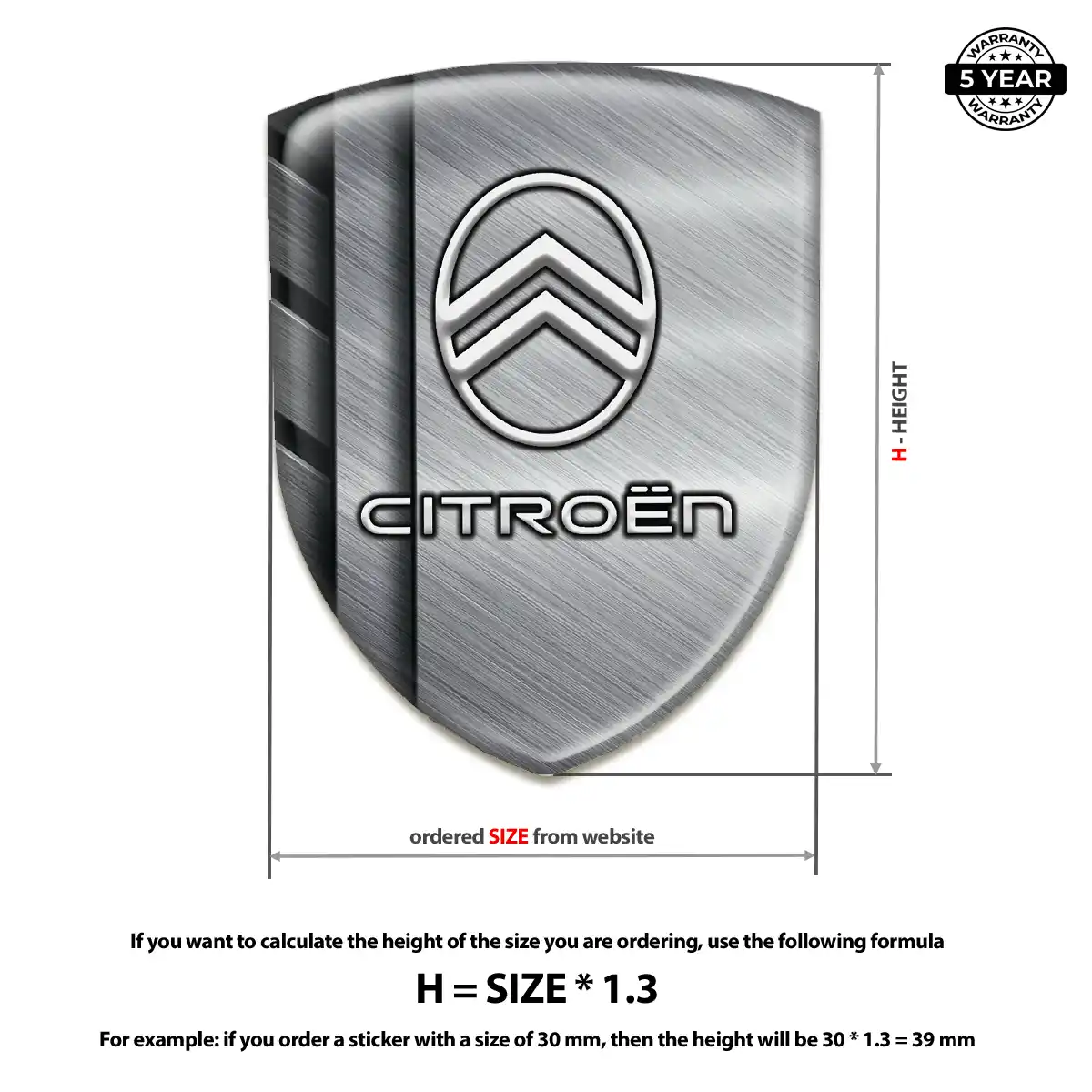 Citroen Epoxy Domed Sticker Resin Elite