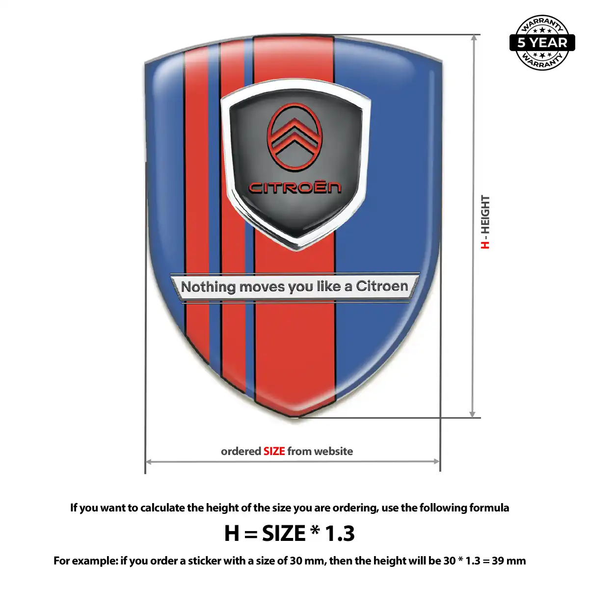 Citroen Gel Badge Sticker Deluxe Edition