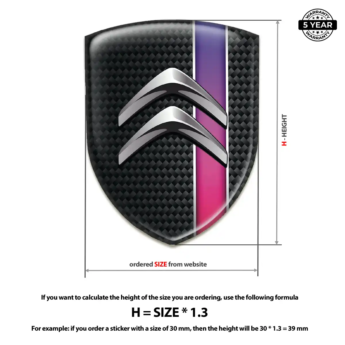 Citroen Gel Badge Sticker Elite Edition