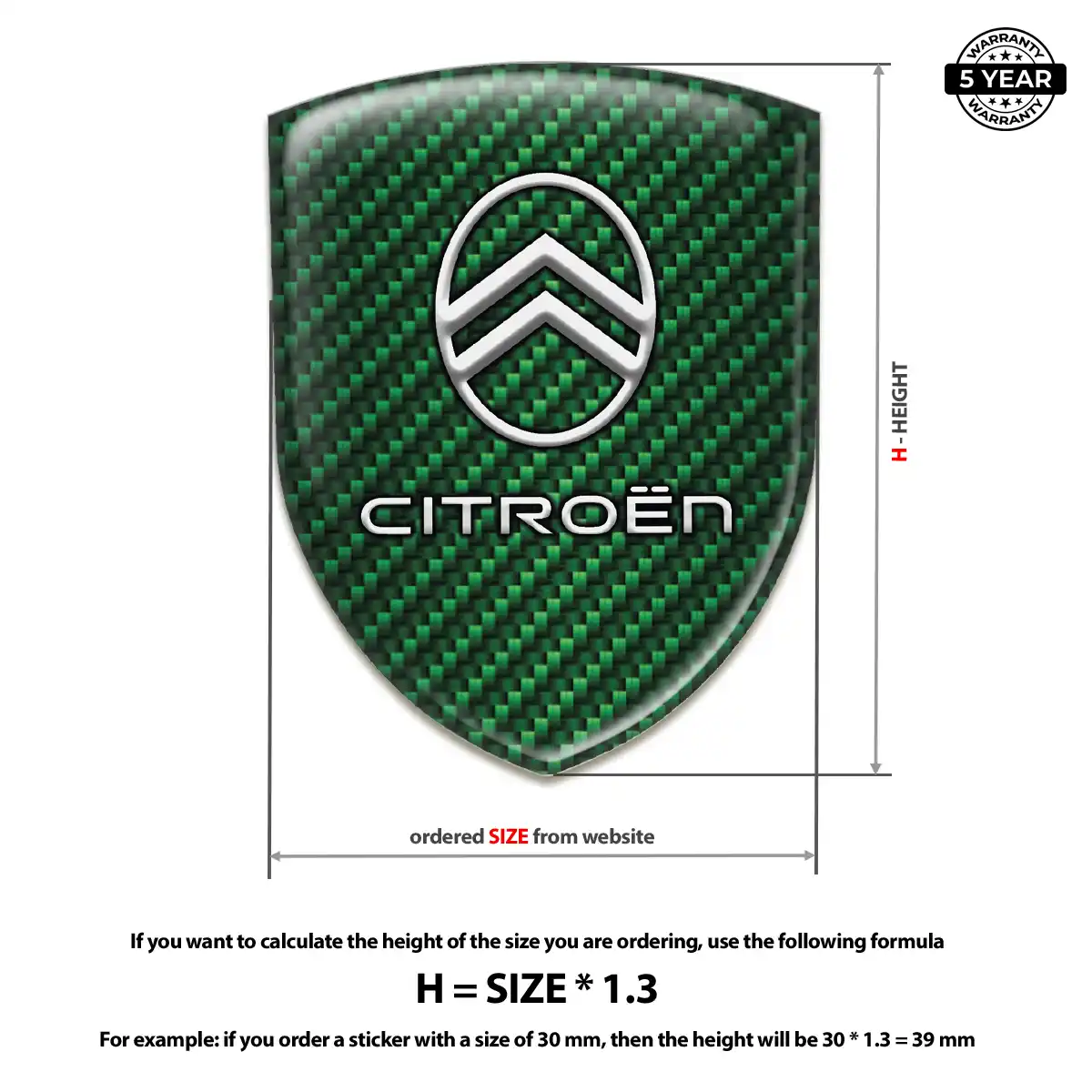 Citroen Gel Badge Sticker Elite Finish