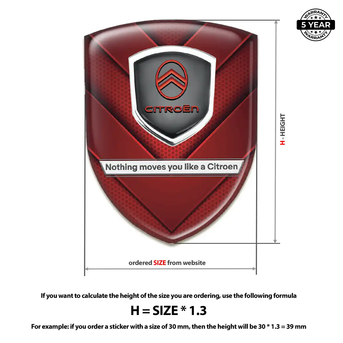 Citroen Gel Badge Sticker Exterior Luxe