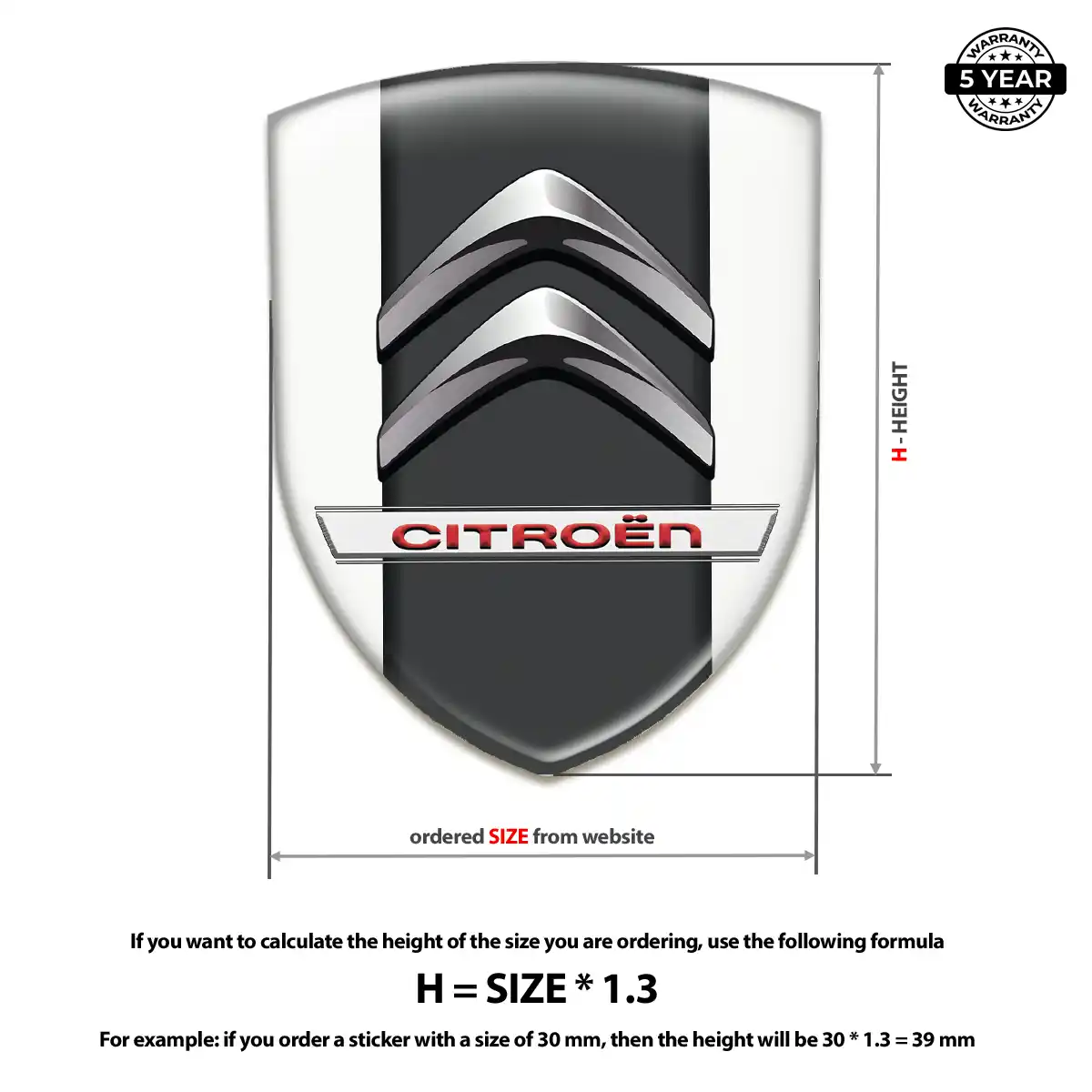 Citroen Gel Badge Sticker Interior Elegance