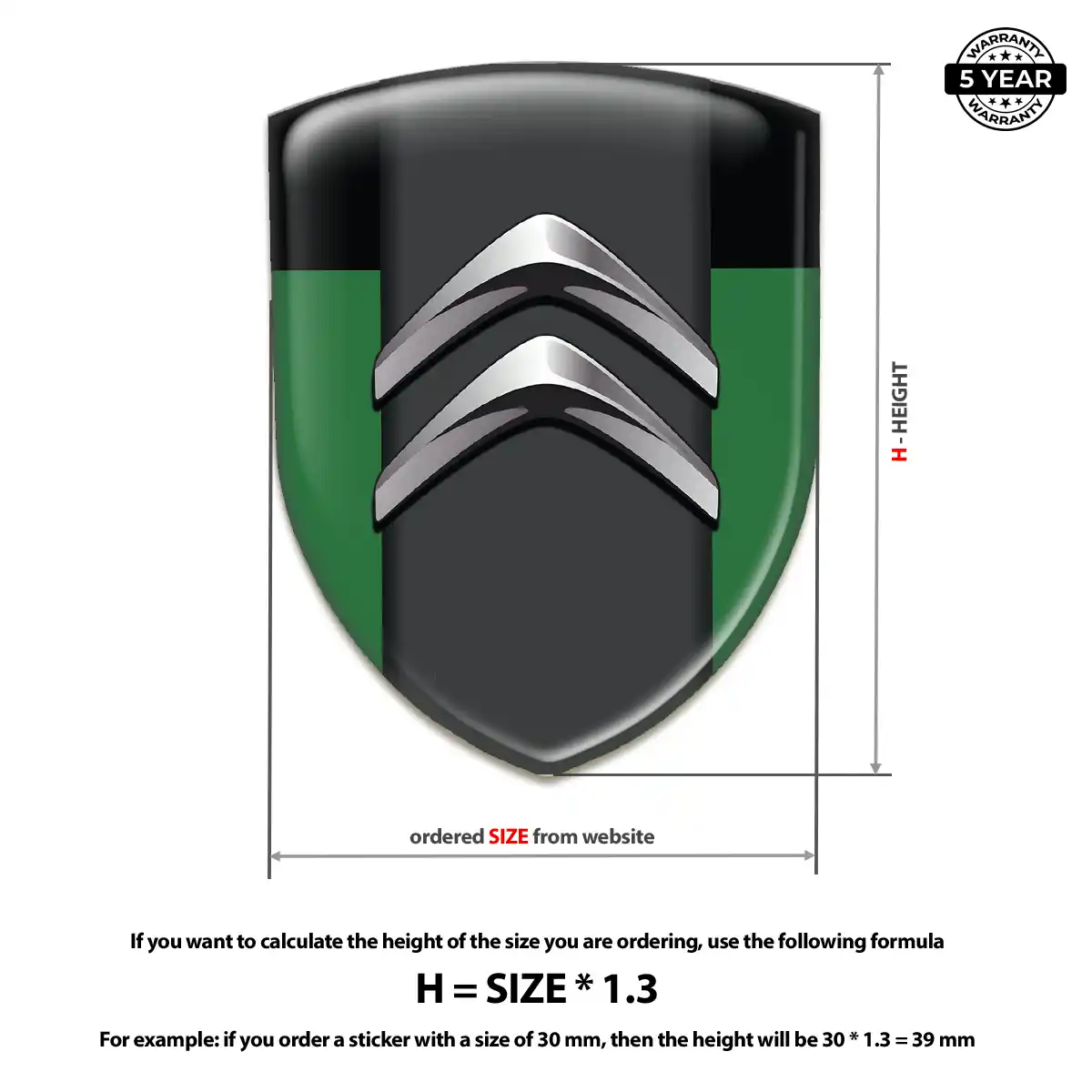 Citroen Gel Badge Sticker Noble Edition
