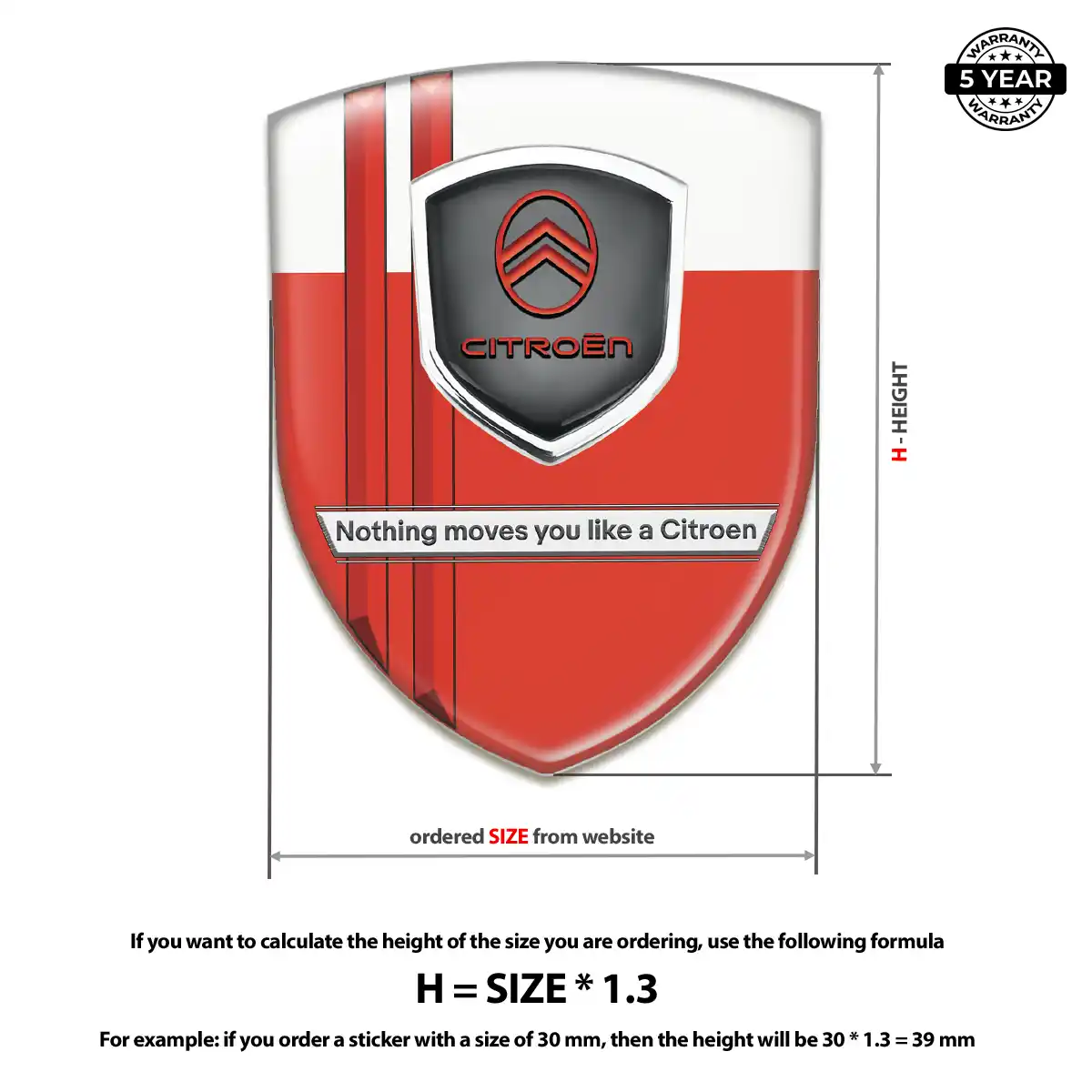 Citroen Gel Badge Sticker Premium Dome