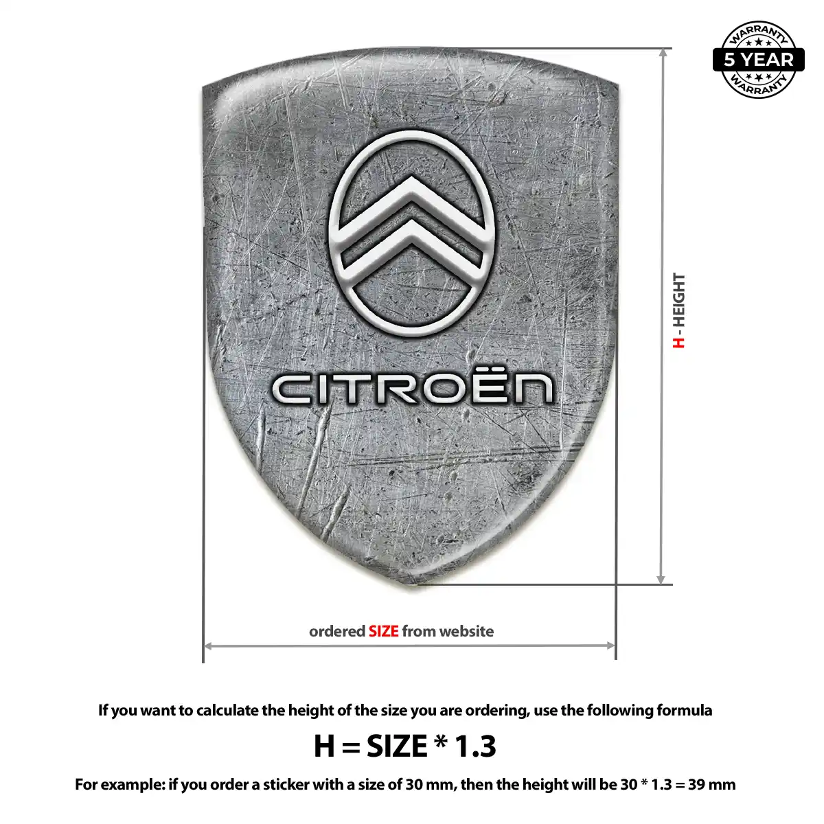 Citroen Gel Badge Sticker Prestige Line