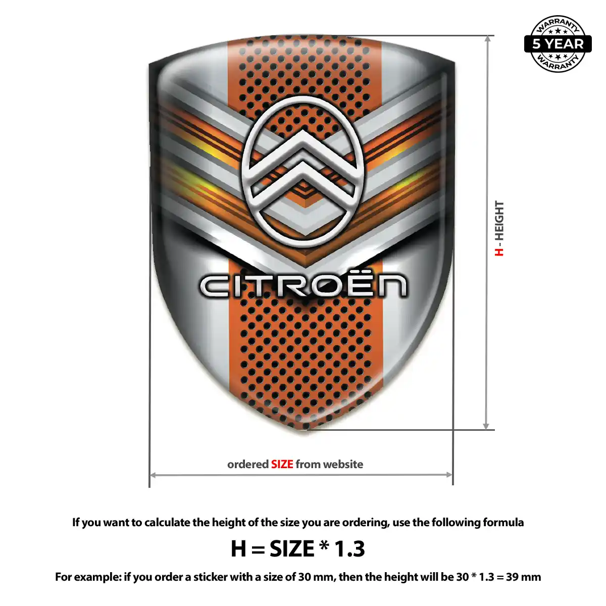 Citroen Gel Badge Sticker Refined Design