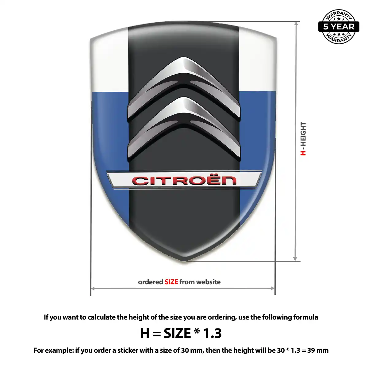 Citroen Gel Badge Sticker Resin Luxe