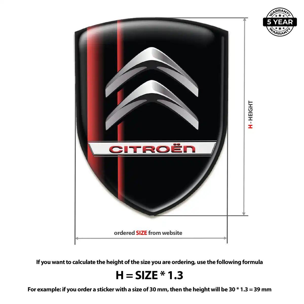 Citroen Gel Badge Sticker Signature Grade