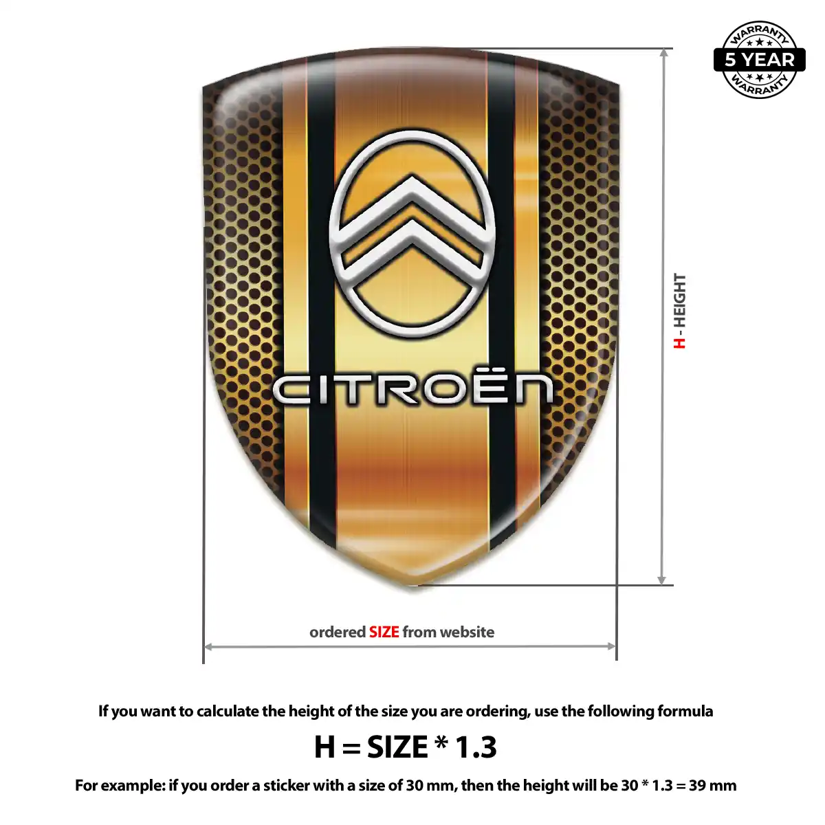 Citroen Gel Emblem Sticker Cabin Style