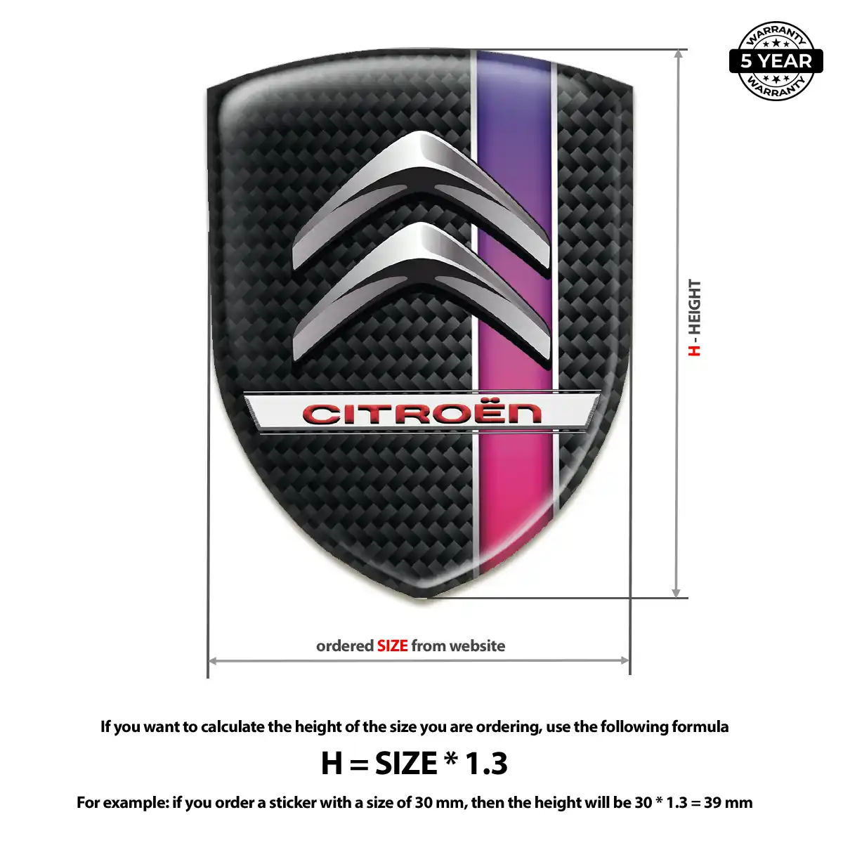 Citroen Gel Emblem Sticker Elite Finish