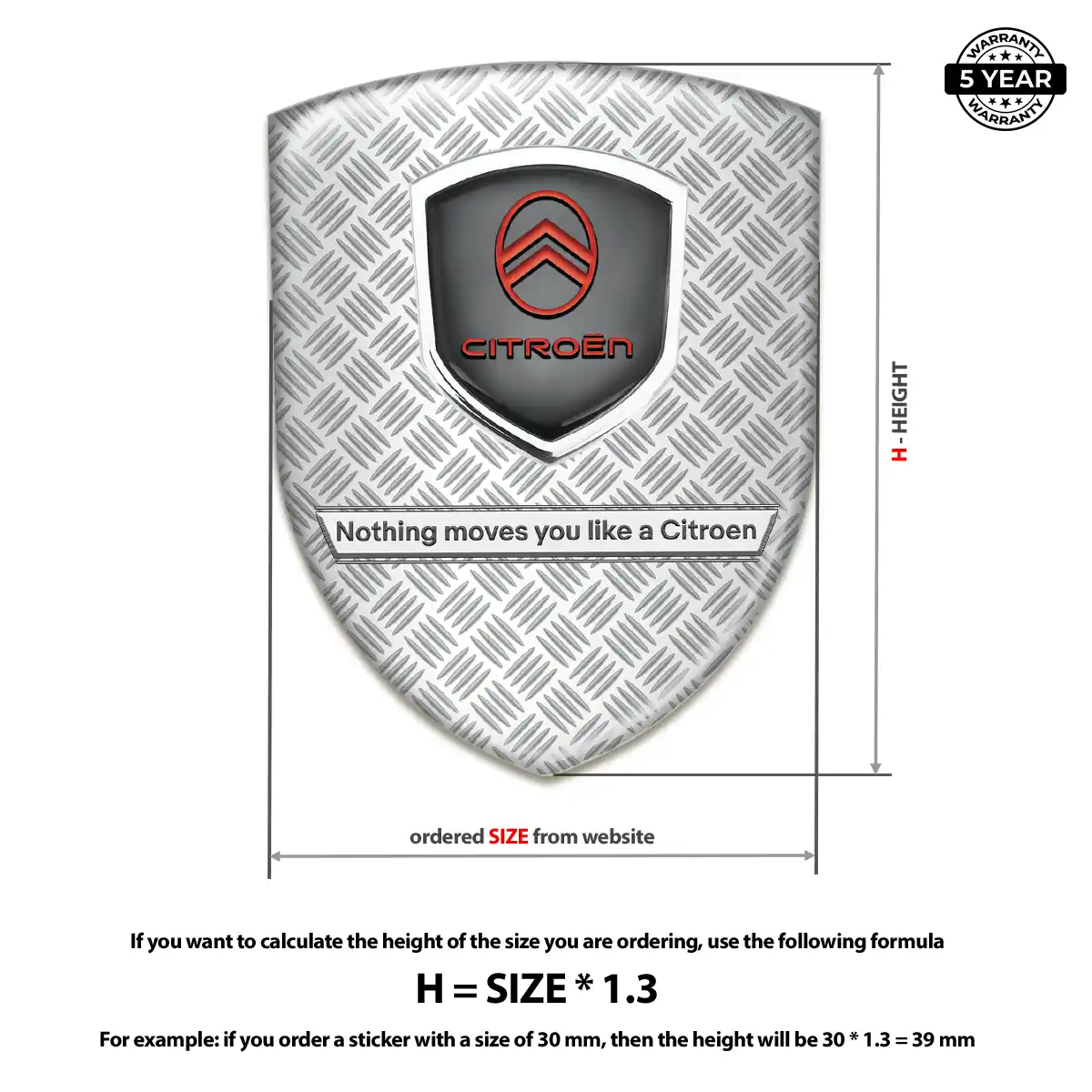 Citroen Gel Emblem Sticker Interior Elegance