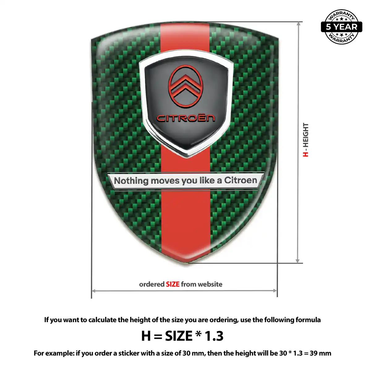 Citroen Gel Emblem Sticker Interior Luxe