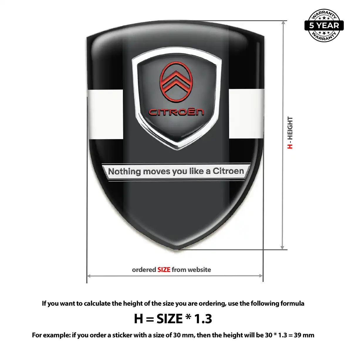 Citroen Gel Emblem Sticker Noble Edition