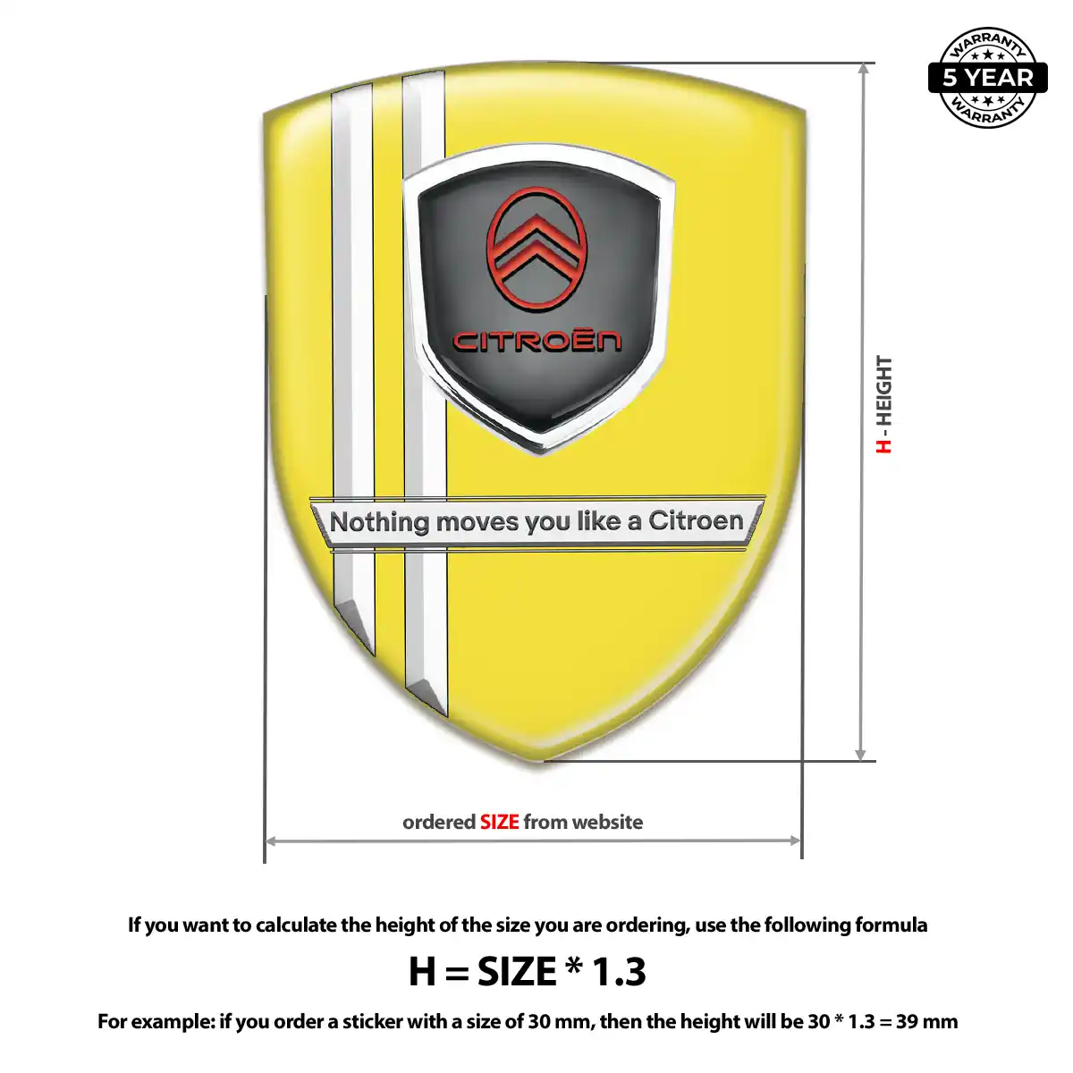 Citroen Gel Emblem Sticker Opulent Line