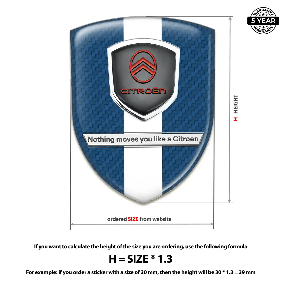 Citroen Gel Emblem Sticker Prestige Line