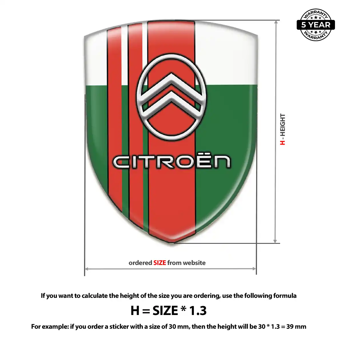 Citroen Gel Emblem Sticker Prime Quality