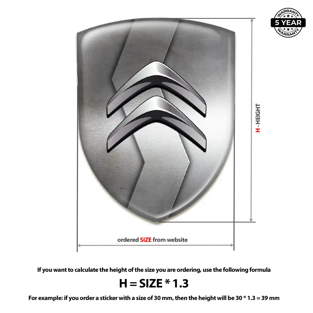 Citroen Gel Emblem Sticker Refined Design