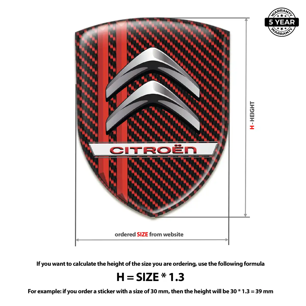 Citroen Gel Emblem Sticker Resin Elite