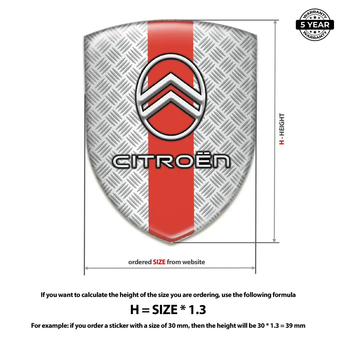 Citroen Gel Emblem Sticker Signature Grade
