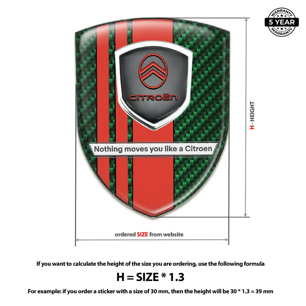 Citroen Gel Emblem Sticker Superior Craft