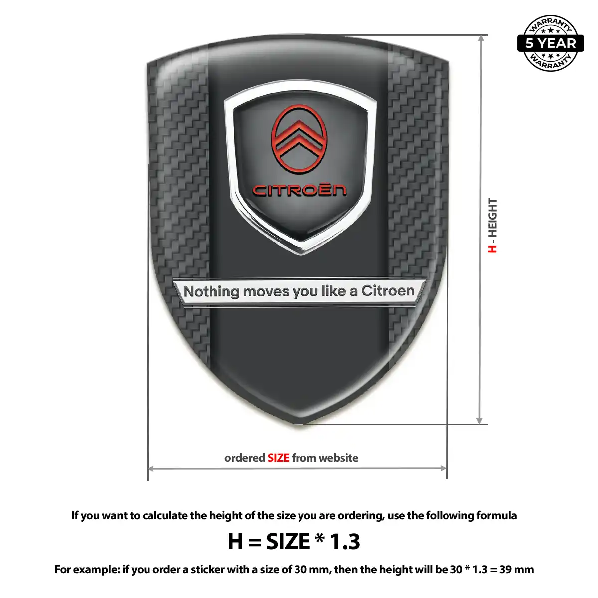 Citroen Logo Badge Premium Dome