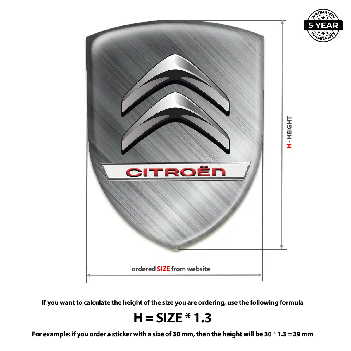 Citroen Logo Emblem Premium Dome