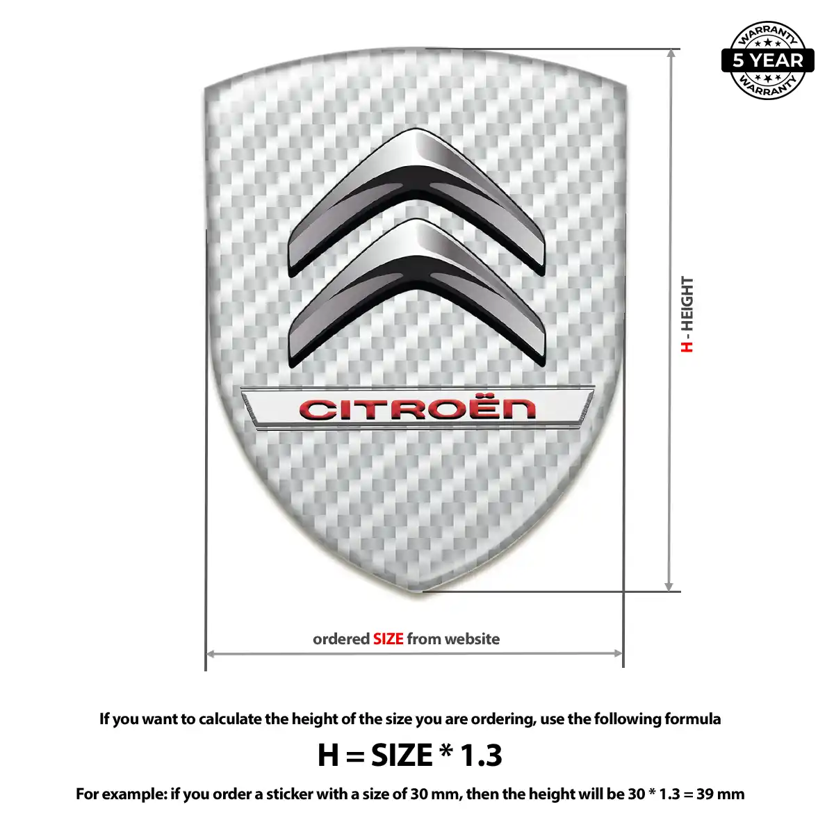 Citroen Logo Sticker Elite Finish