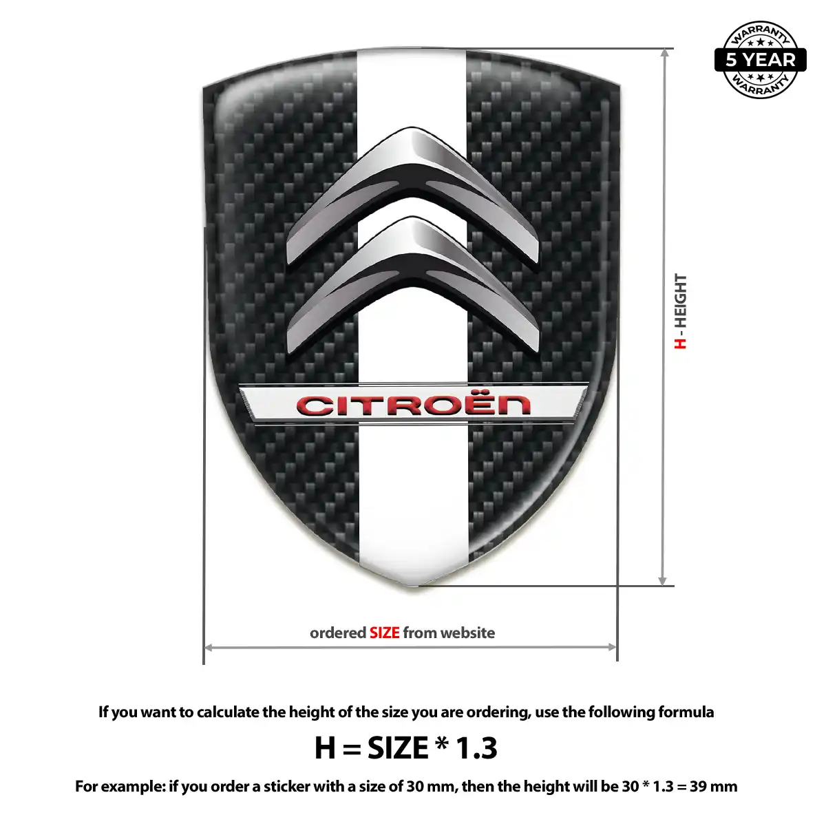 Citroen Logo Sticker Premium Dome