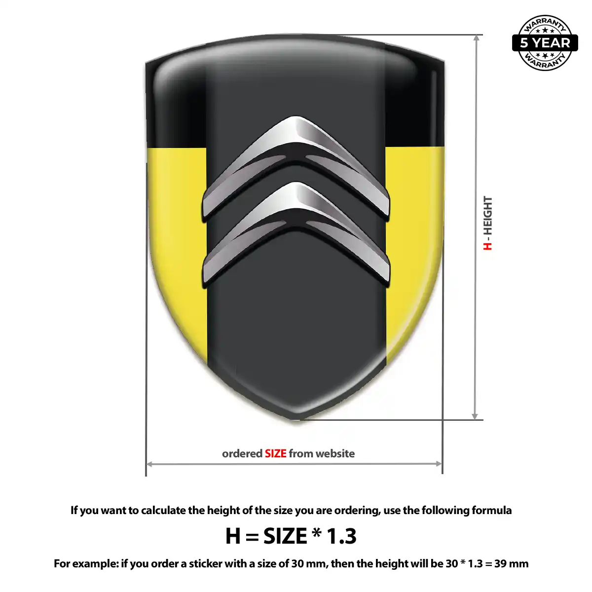Citroen Logo Sticker Resin Luxe