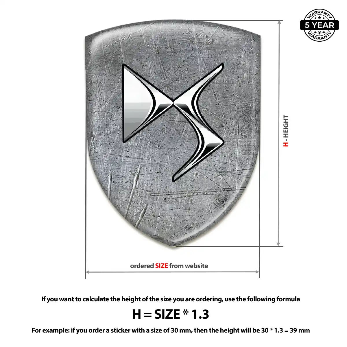 Citroen Polyurethane Domed Sticker Cabin Style