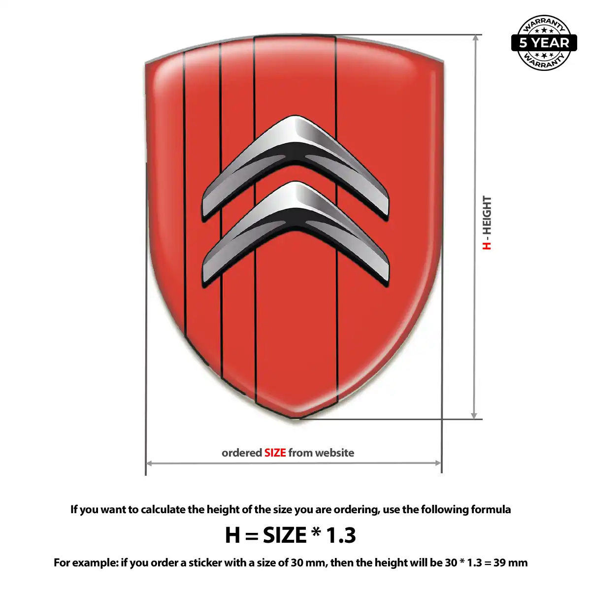 Citroen Polyurethane Domed Sticker Elite Finish